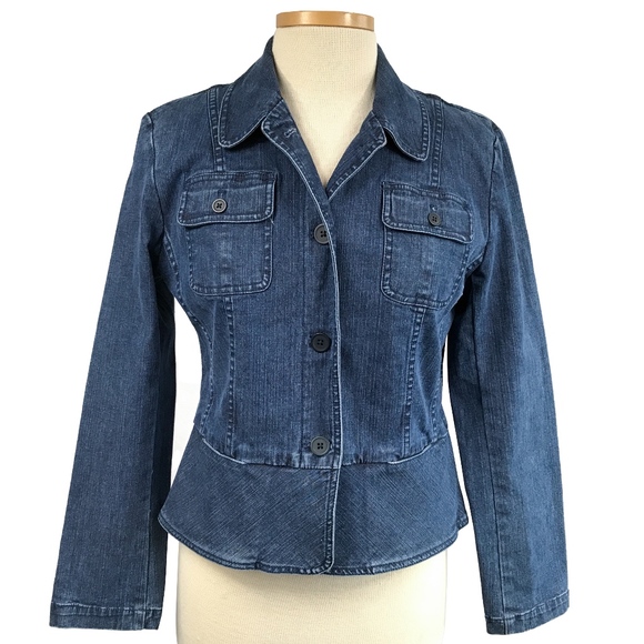 Talbots Jackets & Blazers - Talbots 6P Denim Jean Jacket Peplum Stretch